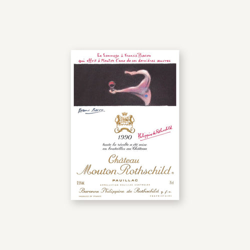 Chateau Mouton Rothschild Pauillac 1990 AOC 0,75l — wine label, illustrative image