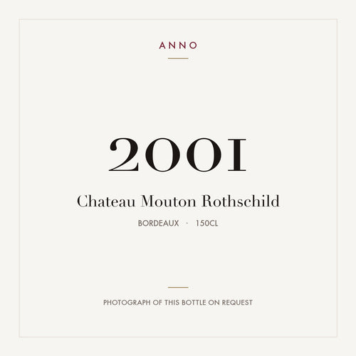 Chateau Mouton Rothschild Pauillac 2001 AOC 1,5l — ANNOヴィンテージカード。実際のボトルの写真はご要望に応じてご用意します
