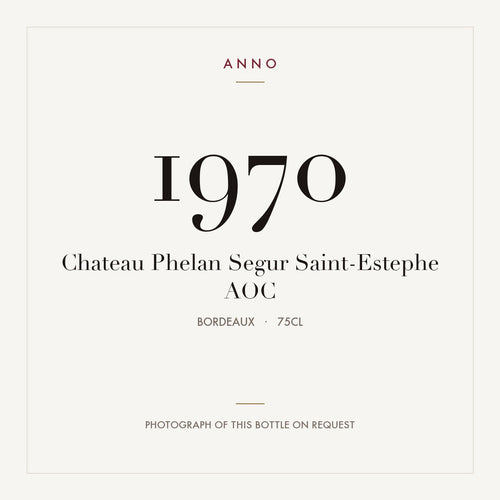 Chateau Phelan Segur Saint-Estephe 1970 AOC 0,75l, Бордо — карточка урожая ANNO; фото настоящей бутылки по запросу