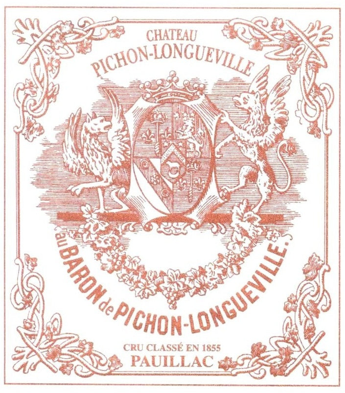Chateau Pichon-Longueville Baron Pauillac 2016 AOC 0,75l — etiqueta del vino, imagen ilustrativa