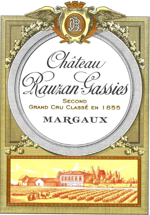 Chateau Rauzan-Gassies Margaux AOC — wine label, illustrative image