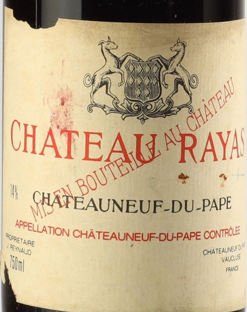 Chateau Rayas Chateauneuf-du-Pape 1990 AOC — etichetta del vino