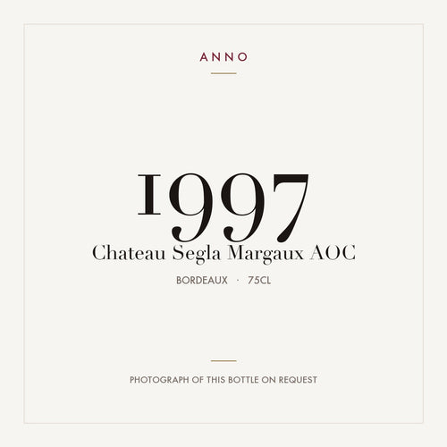 Chateau Segla Margaux 1997 AOC 0,75l from Bordeaux — ANNO vintage card; photograph of the actual bottle available on request