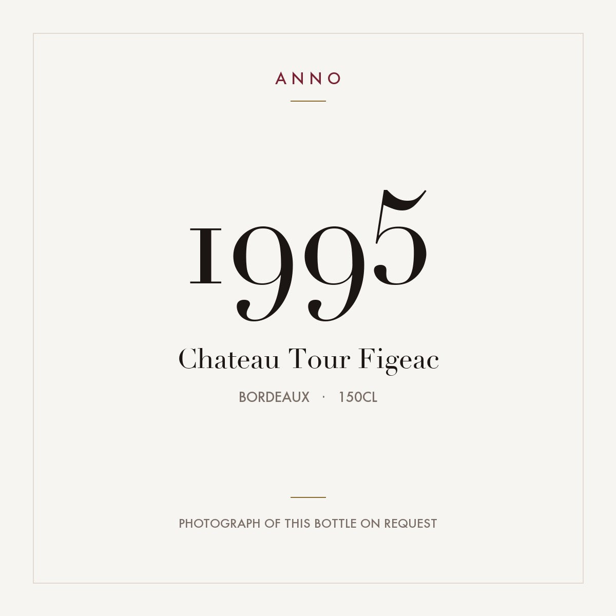 Chateau Tour Figeac 1995 1,5l, 波爾多 — ANNO 年份卡；實際酒瓶照片可應要求提供