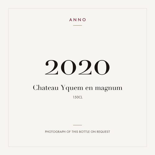 Chateau d'Yquem Sauternes 2020 AOC 1,5l — tarjeta de añada ANNO; foto de la botella real disponible bajo petición