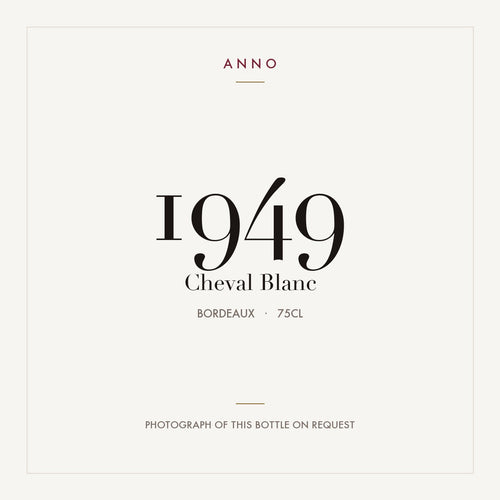 Cheval Blanc 1949 0,75l — card dell'annata ANNO; foto della bottiglia reale disponibile su richiesta