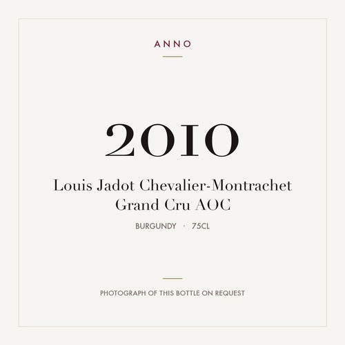 Louis Jadot Chevalier-Montrachet Grand Cru 2010 AOC 0,75l from Burgundy — ANNO vintage card; photograph of the actual bottle available on request