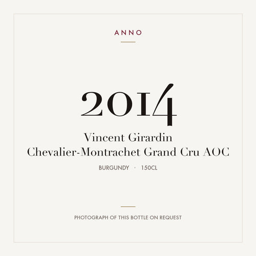 Vincent Girardin Chevalier-Montrachet Grand Cru 2014 AOC 1,5l from Burgundy — ANNO vintage card; photograph of the actual bottle available on request