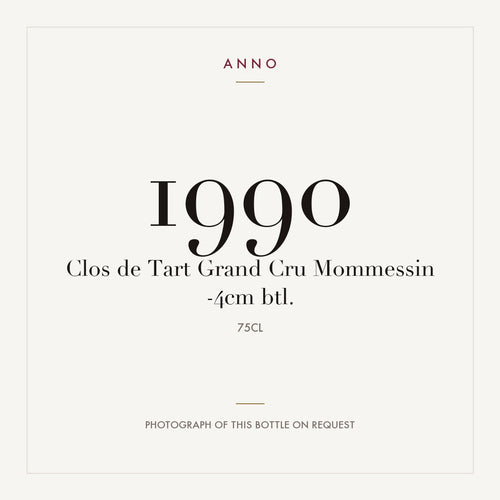 Mommessin Clos de Tart Grand Cru 1990 AOC 0,75l — ANNO vintage card; photograph of the actual bottle available on request