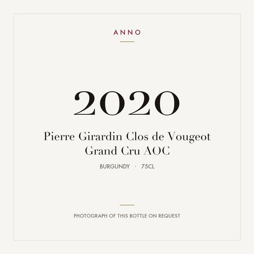 Pierre Girardin Clos de Vougeot Grand Cru 2020 AOC 0,75l from Burgundy — ANNO vintage card; photograph of the actual bottle available on request