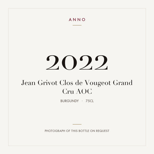 Jean Grivot Clos de Vougeot Grand Cru 2022 AOC 0,75l from Burgundy — ANNO vintage card; photograph of the actual bottle available on request