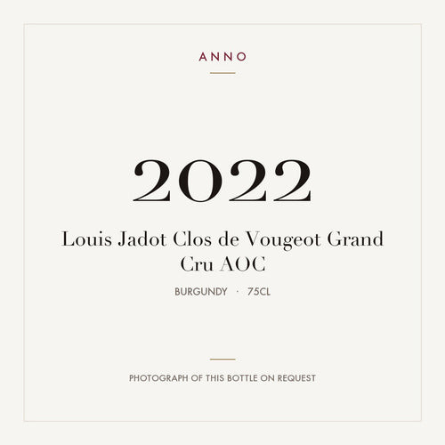 Louis Jadot Clos de Vougeot Grand Cru 2022 AOC 0,75l from Burgundy — ANNO vintage card; photograph of the actual bottle available on request