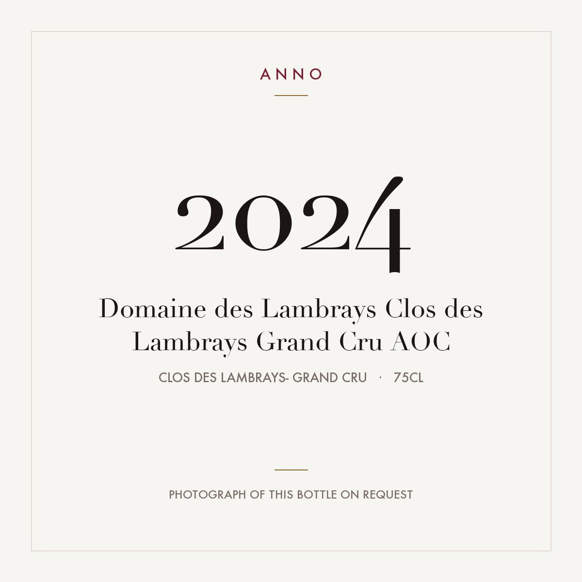 Domaine des Lambrays Clos des Lambrays Grand Cru 2024 AOC 0,75l from Clos des Lambrays- Grand Cru — ANNO-jaargangkaart; foto van de echte fles op aanvraag