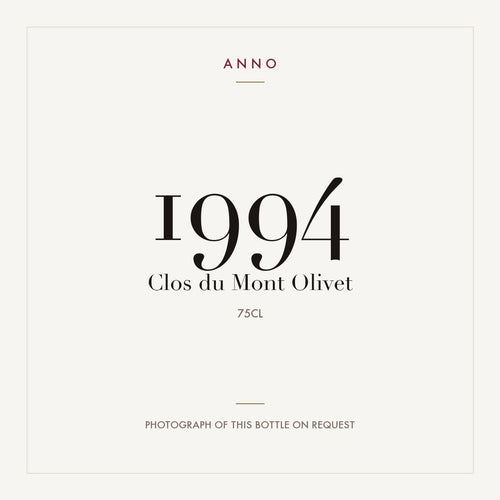 Clos du Mont-Olivet Chateauneuf-du-Pape 1994 AOC 0,75l — ANNO vintage card; photograph of the actual bottle available on request