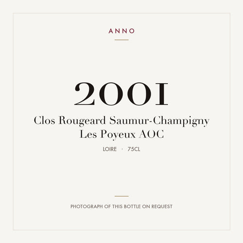 Clos Rougeard Saumur-Champigny Les Poyeux 2001 AOC 0,75l, Loire — ANNO-jaargangkaart; foto van de echte fles op aanvraag