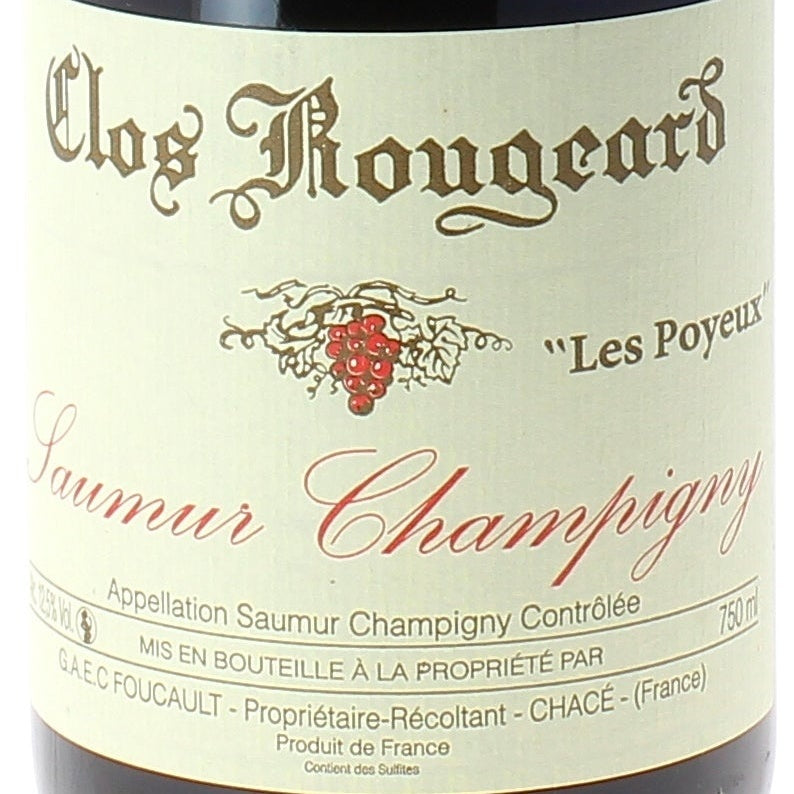 Clos Rougeard Saumur-Champigny Les Poyeux 2019 AOC 0,75l — vinetiket, illustrativt billede