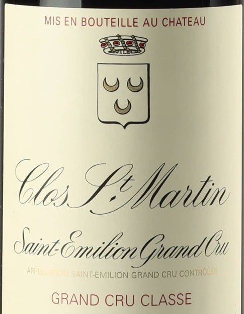 Clos Saint-Martin Saint-Emilion Grand Cru 2005 AOC 0,75l — rótulo do vinho, imagem ilustrativa
