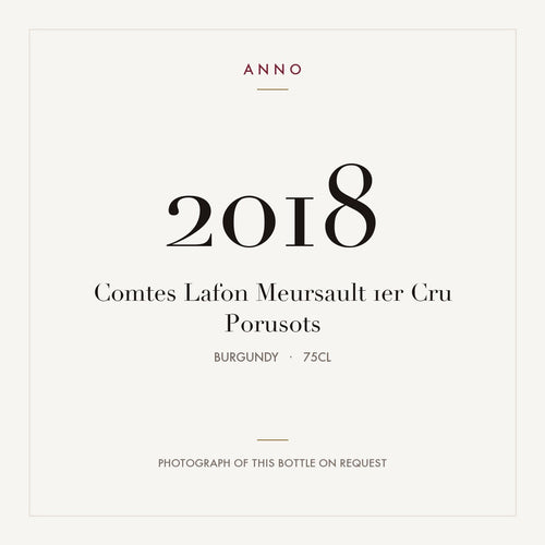 Comtes Lafon Meursault 1er Cru Porusots 2018 0,75l from Burgundy — ANNO vintage card; photograph of the actual bottle available on request