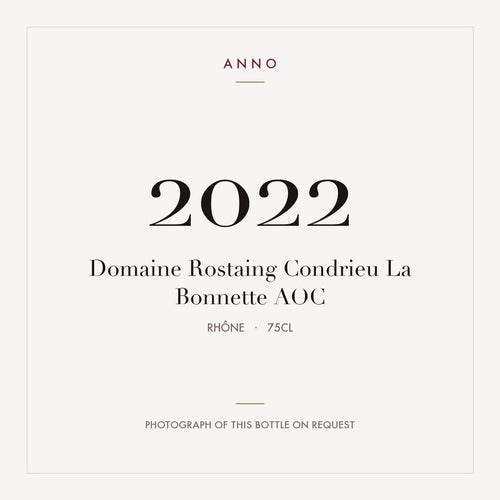 Domaine Rostaing Condrieu La Bonnette 2022 AOC 0,75l from Rhône — ANNO vintage card; photograph of the actual bottle available on request