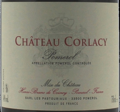 Chateau Corlacy Pomerol AOC — wine label, illustrative image