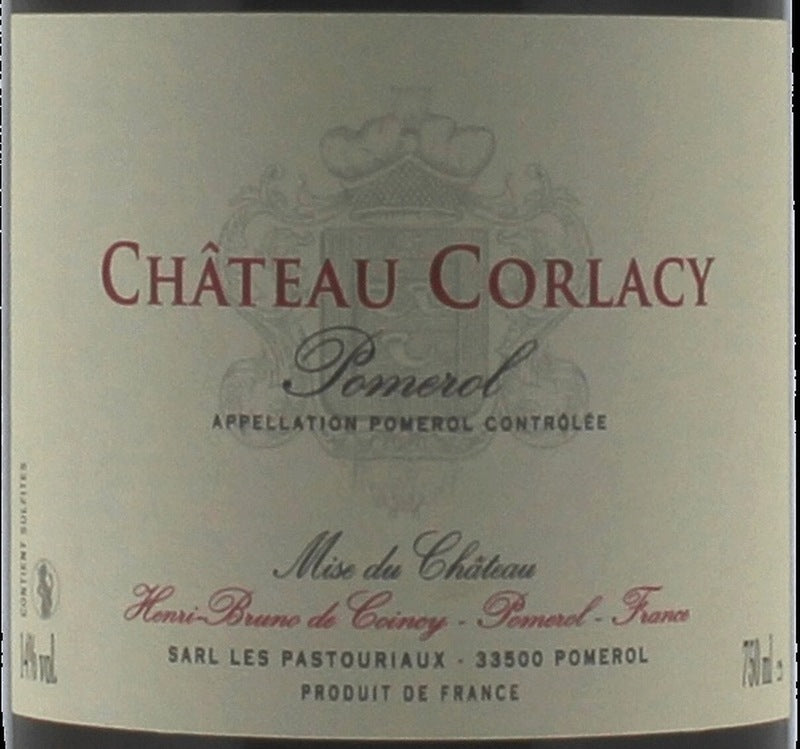 Chateau Corlacy Pomerol AOC — wine label, illustrative image