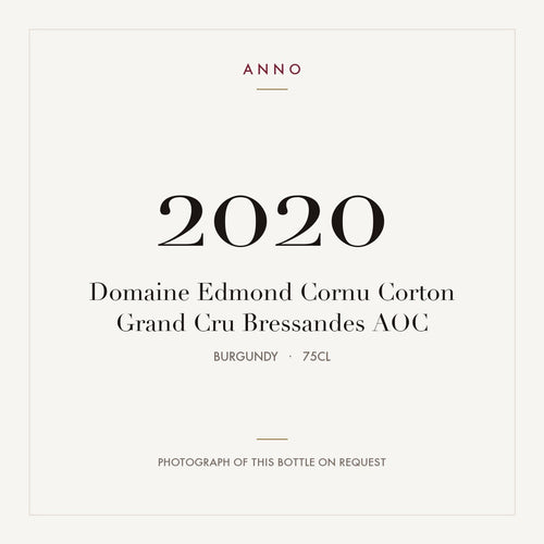 Domaine Edmond Cornu Corton Grand Cru Bressandes 2020 AOC 0,75l from Burgundy — ANNO vintage card; photograph of the actual bottle available on request