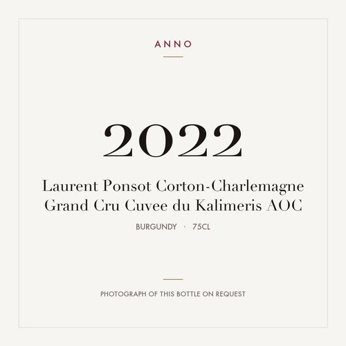 Laurent Ponsot Corton-Charlemagne Grand Cru Cuvee du Kalimeris 2022 AOC 0,75l from Burgundy — ANNO vintage card; photograph of the actual bottle available on request