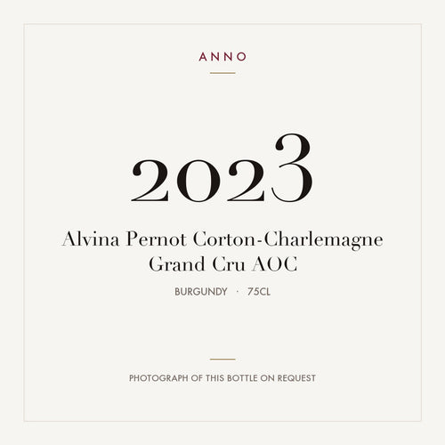 Alvina Pernot Corton-Charlemagne Grand Cru 2023 AOC 0,75l from Burgundy — ANNO vintage card; photograph of the actual bottle available on request