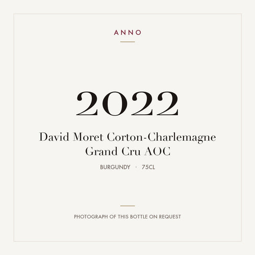 David Moret Corton-Charlemagne Grand Cru 2022 AOC 0,75l from Burgundy — ANNO vintage card; photograph of the actual bottle available on request