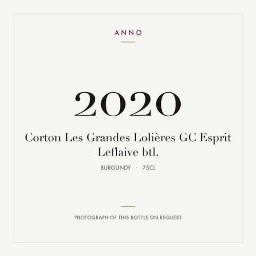 Esprit Leflaive Corton Grand Cru Les Grandes Lolieres 2020 AOC 0,75l — ANNO vintage card; photograph of the actual bottle available on request