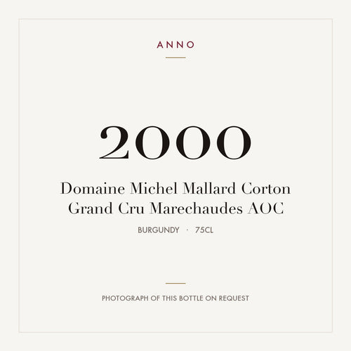 Domaine Michel Mallard Corton Grand Cru Marechaudes 2000 AOC 0,75l from Burgundy — ANNO vintage card; photograph of the actual bottle available on request