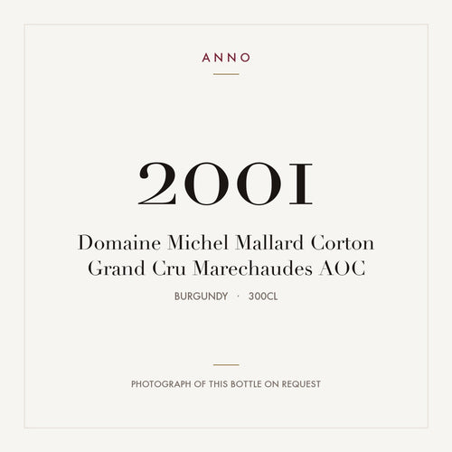 Domaine Michel Mallard Corton Grand Cru Marechaudes 2001 AOC 3l from Burgundy — ANNO vintage card; photograph of the actual bottle available on request