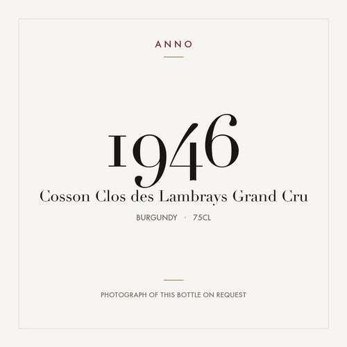 Cosson Clos des Lambrays Grand Cru 1946 0,75l — ANNO-jaargangkaart; foto van de echte fles op aanvraag