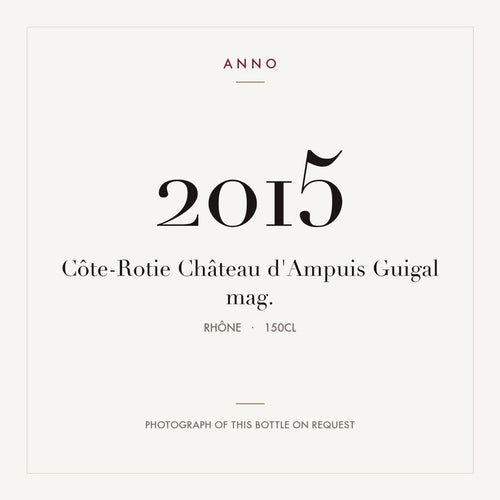 Guigal Cote-Rotie Chateau d'Ampuis 2015 AOC 1,5l — ANNO-jaargangkaart; foto van de echte fles op aanvraag