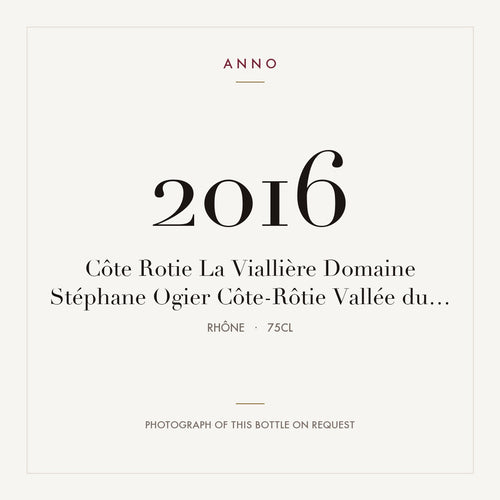 Domaine Stephane Ogier Cote-Rotie La Vialliere 2016 AOC 0,75l — ANNO vintage card; photograph of the actual bottle available on request