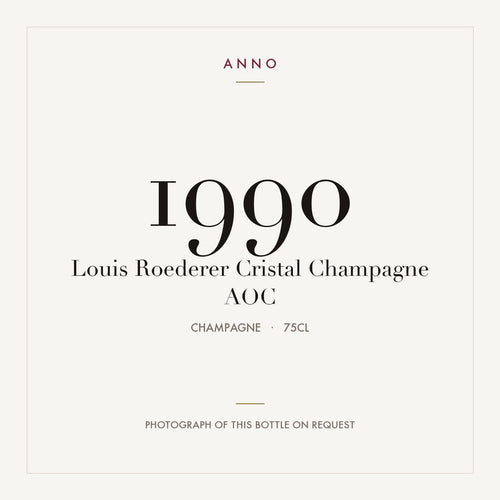 Louis Roederer Cristal Champagne 1990 AOC 0,75l from Champagne — ANNO vintage card; photograph of the actual bottle available on request