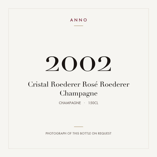 Louis Roederer Cristal Rose Champagne 2002 AOC 1,5l — ANNO vintage card; photograph of the actual bottle available on request