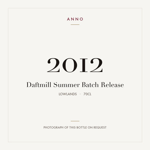 Daftmill Summer Batch Release 2012 0,7l from Lowlands — ANNO vintage card; photograph of the actual bottle available on request