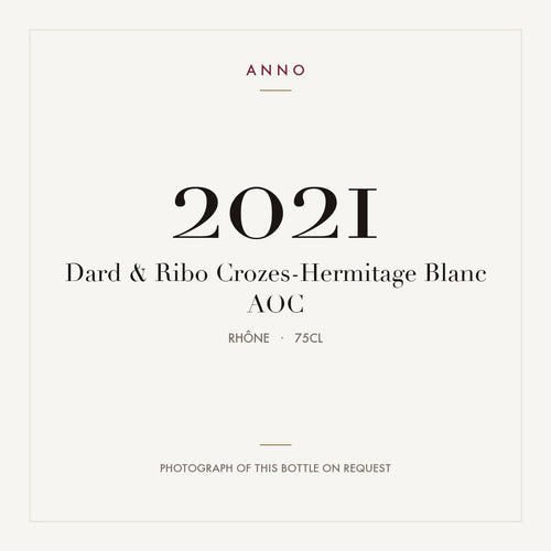 Dard & Ribo Crozes-Hermitage Blanc 2021 AOC 0,75l from Rhône — ANNO vintage card; photograph of the actual bottle available on request