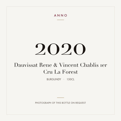 Dauvissat Rene & Vincent Chablis 1er Cru La Forest 2020 1,5l from Burgundy — ANNO vintage card; photograph of the actual bottle available on request