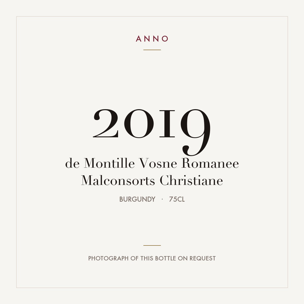 de Montille Vosne Romanee Malconsorts Christiane 2019 0,75l