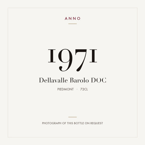 Dellavalle Barolo 1971 DOC 0,72l, 皮耶蒙特 — ANNO 年份卡；實際酒瓶照片可應要求提供