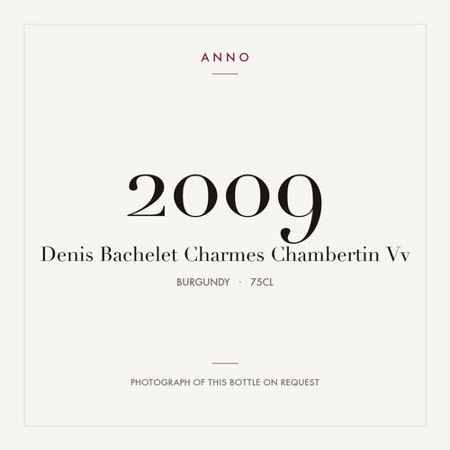 Denis Bachelet Charmes-Chambertin Grand Cru Vieilles Vignes 2009 AOC 0,75l — card dell'annata ANNO; foto della bottiglia reale disponibile su richiesta