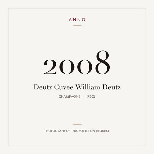 Deutz Cuvee William Deutz 2008 0,75l — ANNO-jaargangkaart; foto van de echte fles op aanvraag