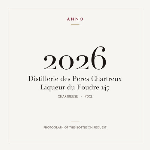 Distillerie des Peres Chartreux Liqueur du Foudre 147 2026 0,7l, Chartreuse — card dell'annata ANNO; foto della bottiglia reale disponibile su richiesta