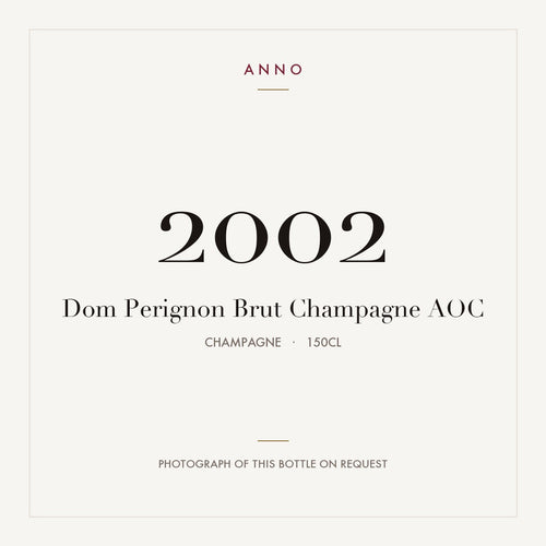 Dom Perignon Brut Champagne 2002 AOC 1,5l from Champagne — ANNO vintage card; photograph of the actual bottle available on request