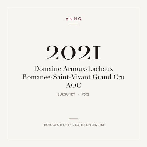 Domaine Arnoux-Lachaux Romanee-Saint-Vivant Grand Cru 2021 AOC 0,75l, Bourgogne — ANNO-jaargangkaart; foto van de echte fles op aanvraag