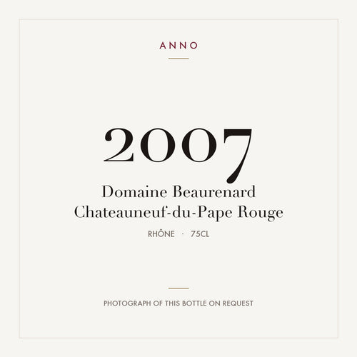 Domaine Beaurenard Chateauneuf-du-Pape Rouge 2007 0,75l from Rhône — ANNO 年份卡；實際酒瓶照片可應要求提供