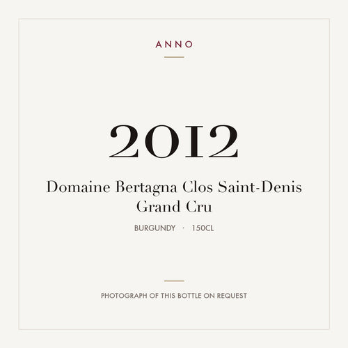 Domaine Bertagna Clos Saint-Denis Grand Cru 2012 AOC 1,5l — ANNO-Jahrgangskarte; Foto der tatsächlichen Flasche auf Anfrage
