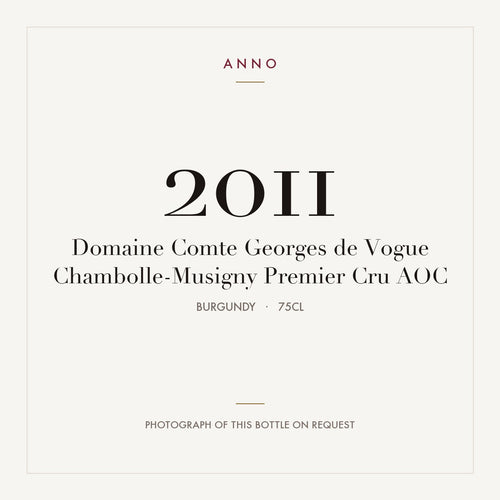 Domaine Comte Georges de Vogue Chambolle-Musigny Premier Cru 2011 AOC 0,75l, 勃根地 — ANNO 年份卡；實際酒瓶照片可應要求提供